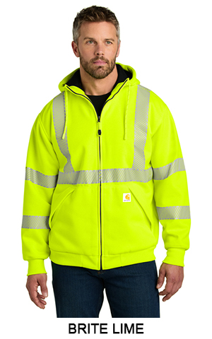 Carhartt&reg; ANSI 107 Class 3 Full Zip Hooded Sweatshirt